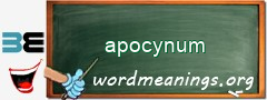 WordMeaning blackboard for apocynum